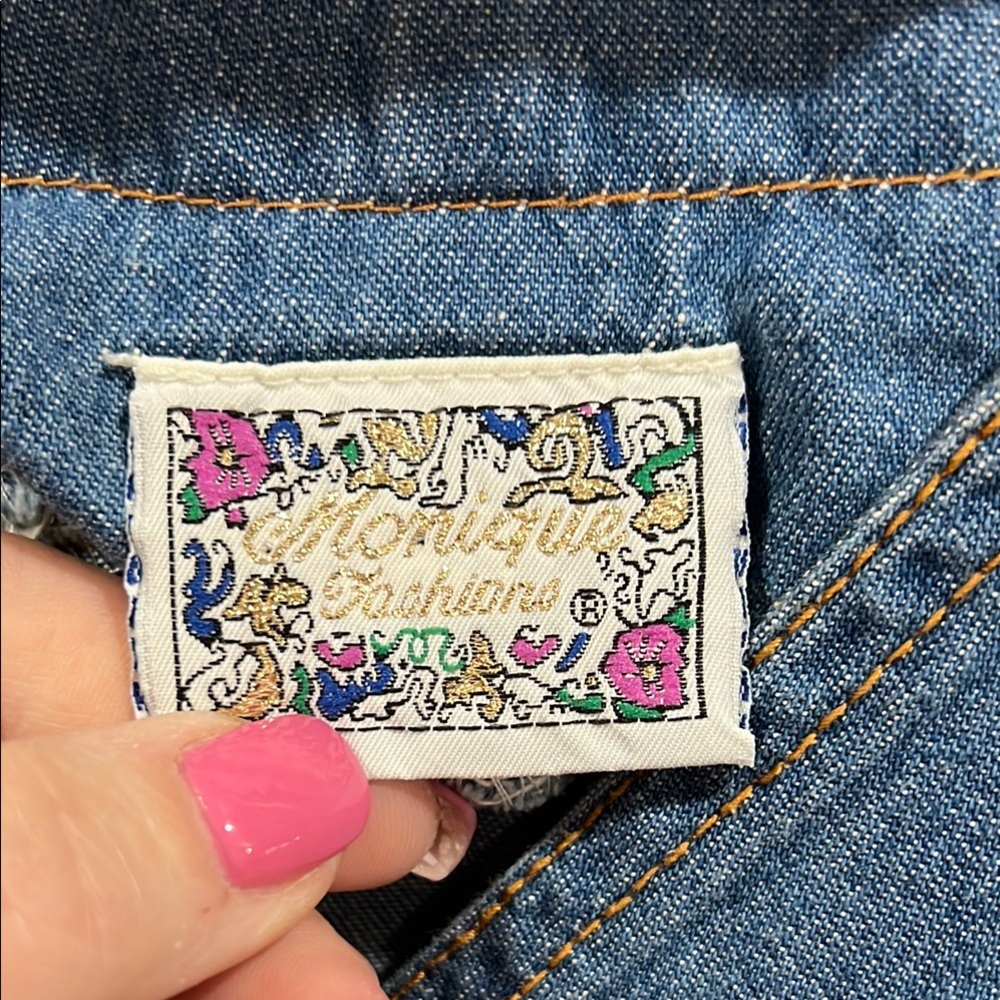 Monique Fashion Embellished Denim Button-Up Shirt -size 2X - Picture 6 of 9